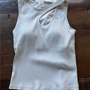 Calia White Ribbed Cutout Tank Top - S